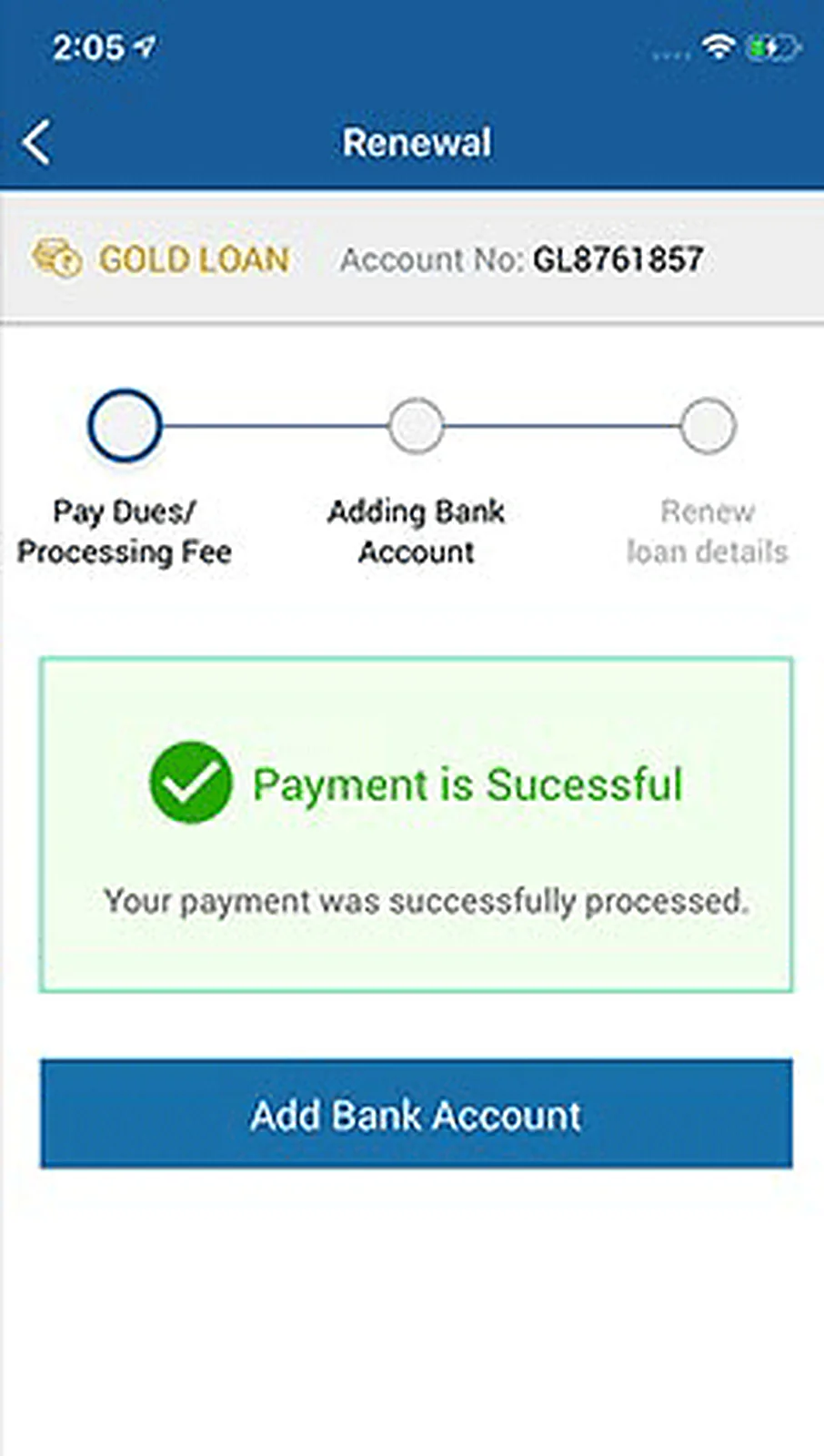Financial Company App delivered interface, screen 4