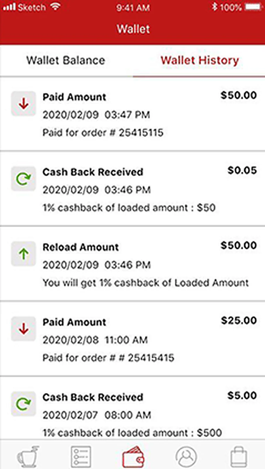 Food Pickup App delivered interface, screen 8