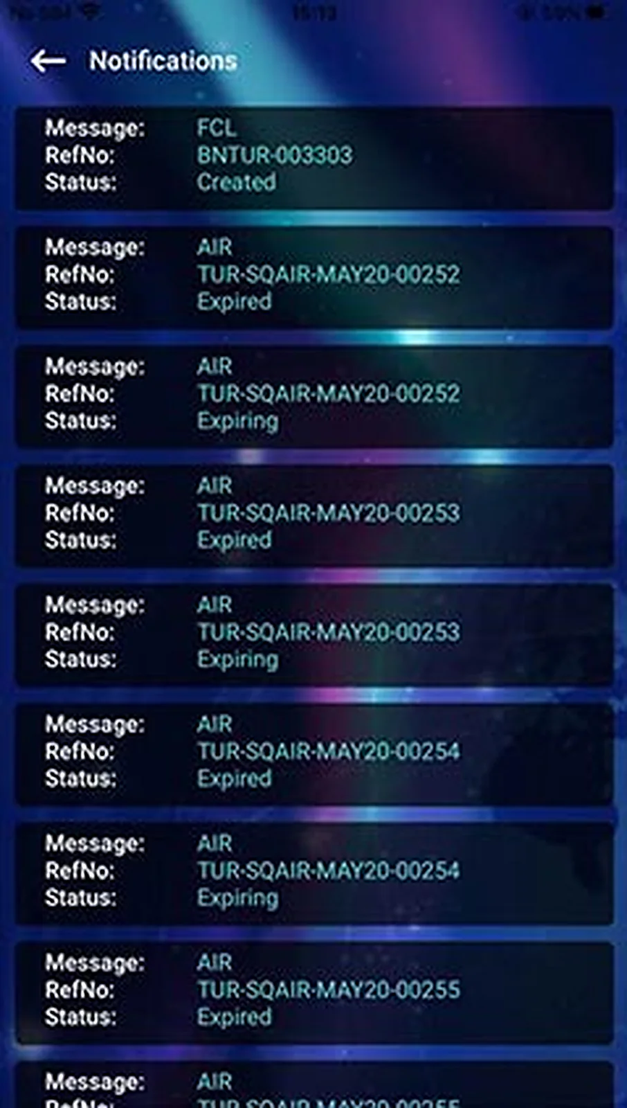 Freight Management App delivered interface, screen 4