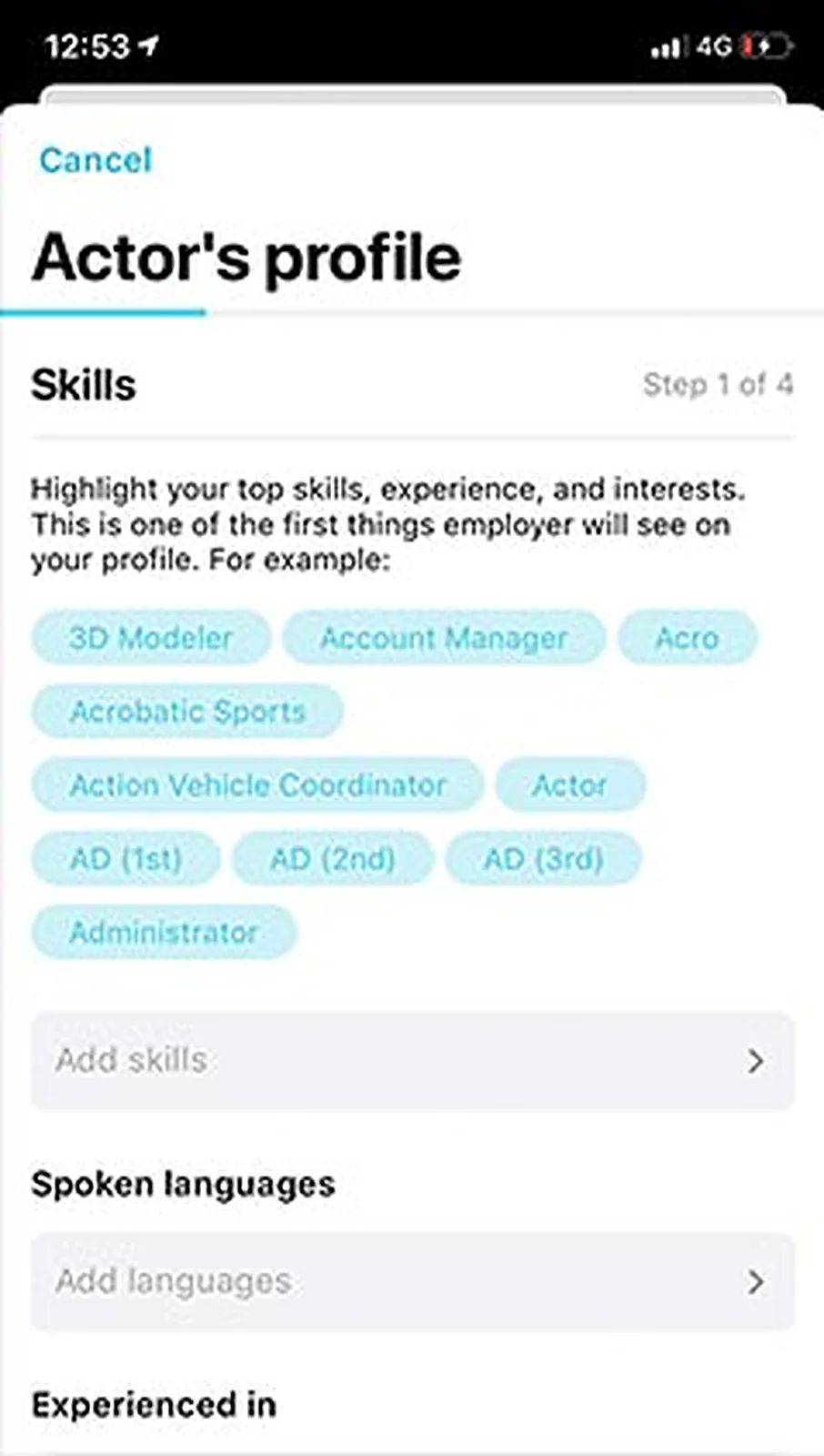 Film Industry Job Portal delivered interface, screen 2
