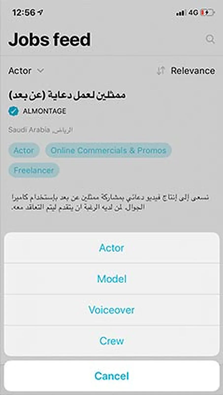 Film Industry Job Portal delivered interface, screen 4