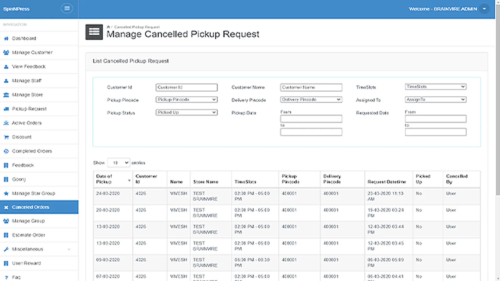 On-Demand Laundry Service Provider delivered interface, screen 5