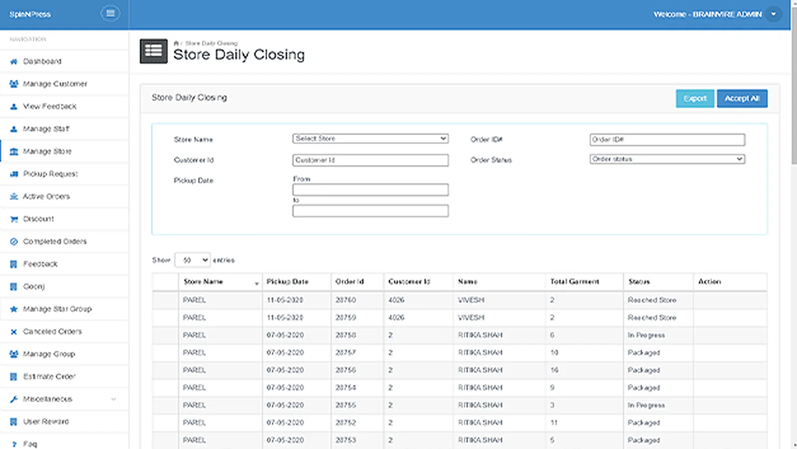 On-Demand Laundry Service Provider delivered interface, screen 6