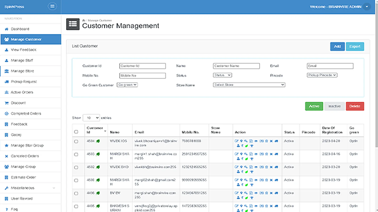 On-Demand Laundry Service Provider delivered interface, screen 2