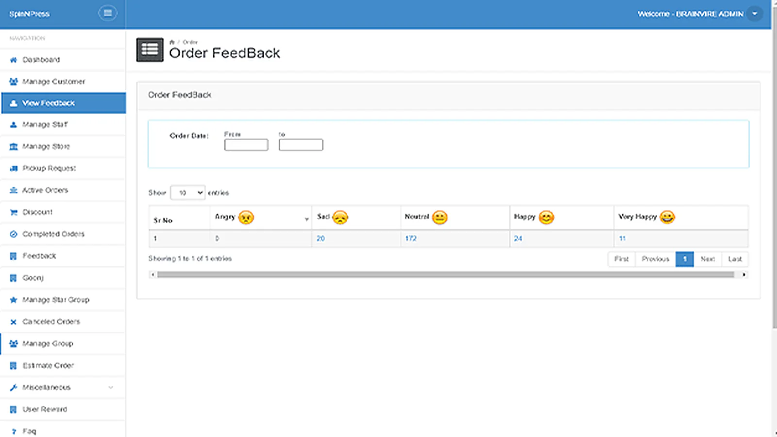 On-Demand Laundry Service Provider delivered interface, screen 1