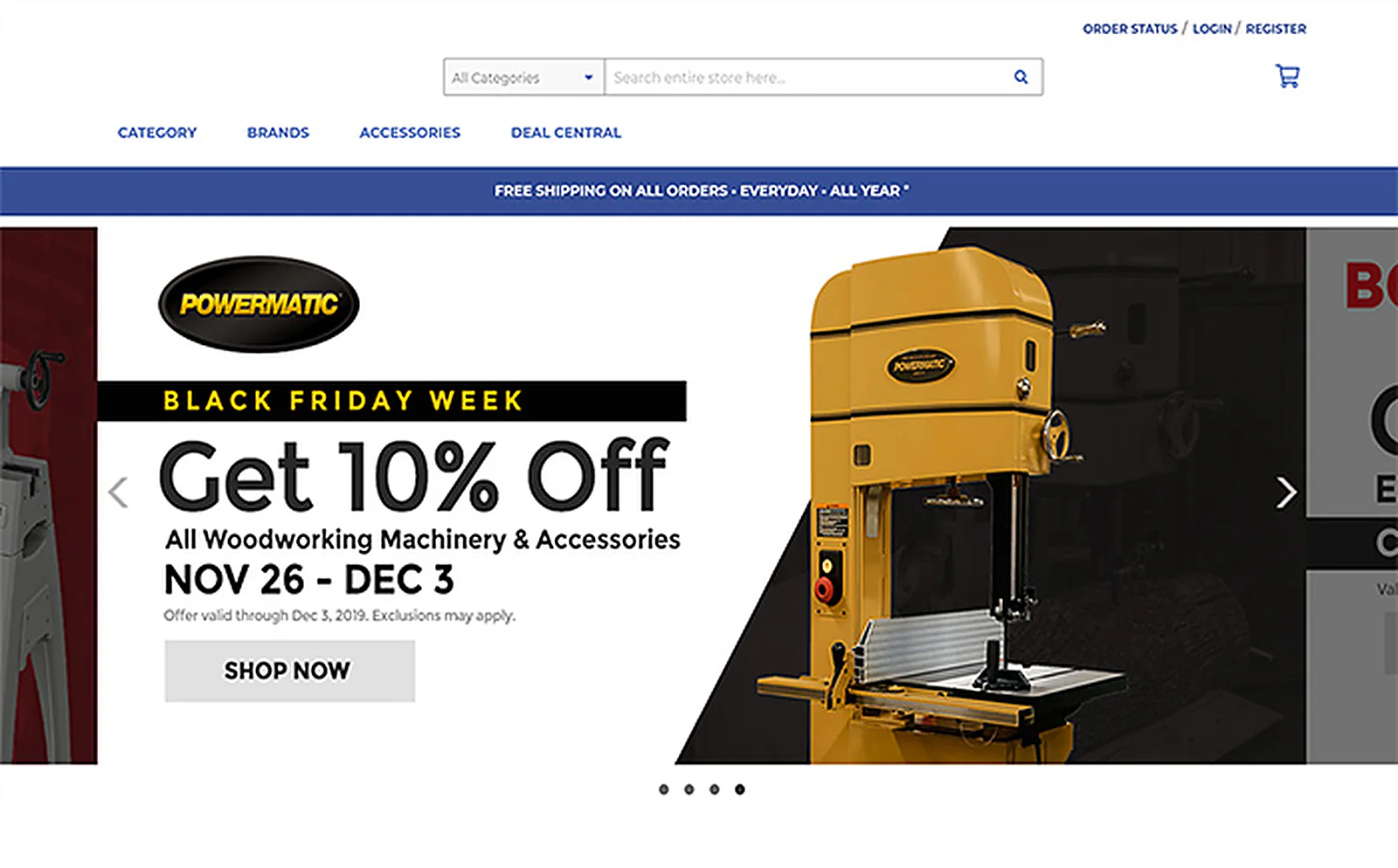 Tools Retailer delivered interface, screen 5