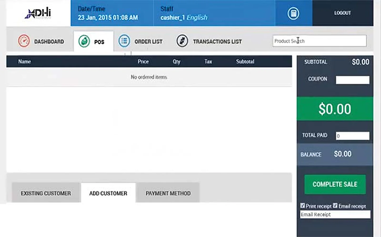 Global Telecom Provider delivered interface, screen 1