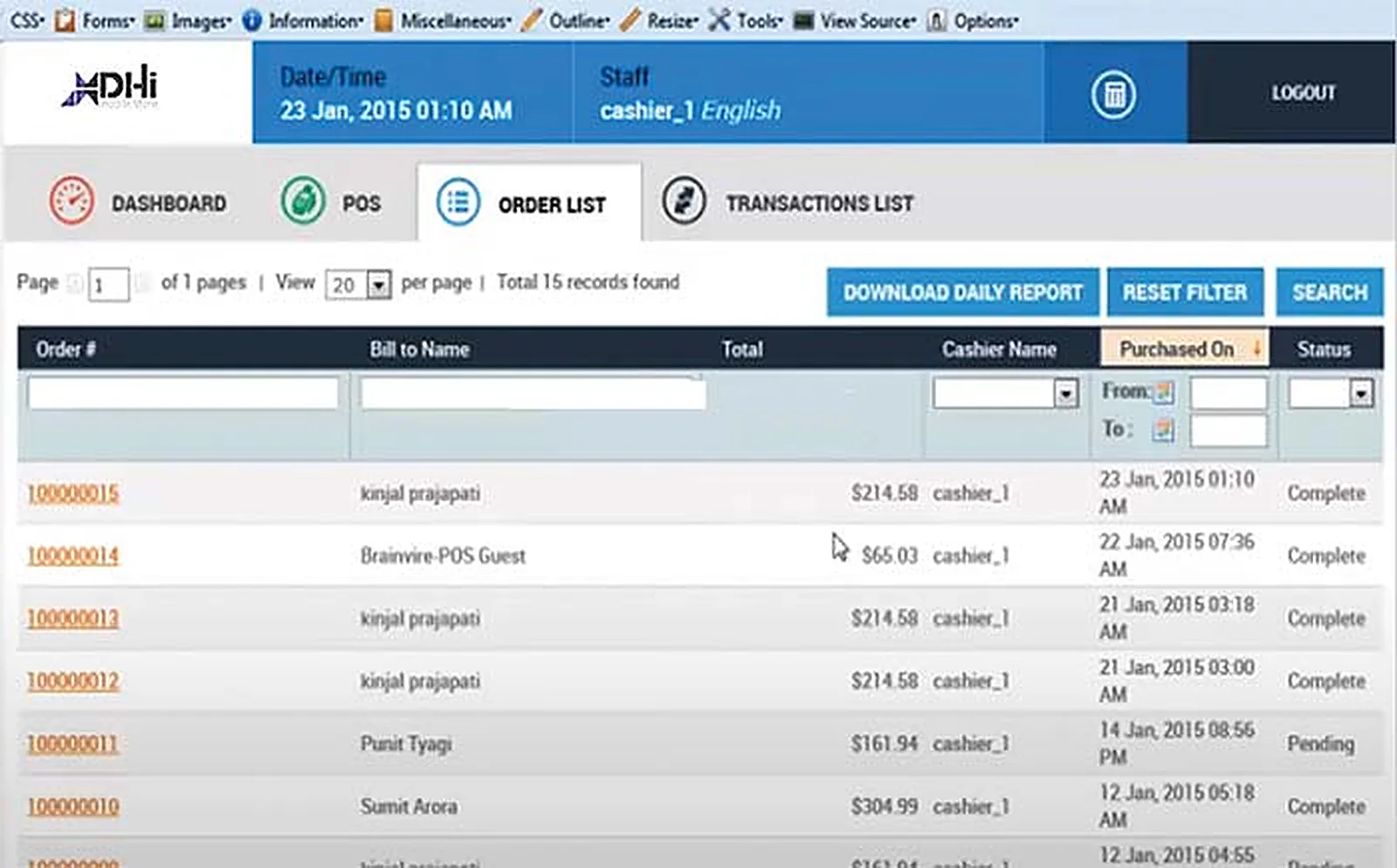Global Telecom Provider delivered interface, screen 4