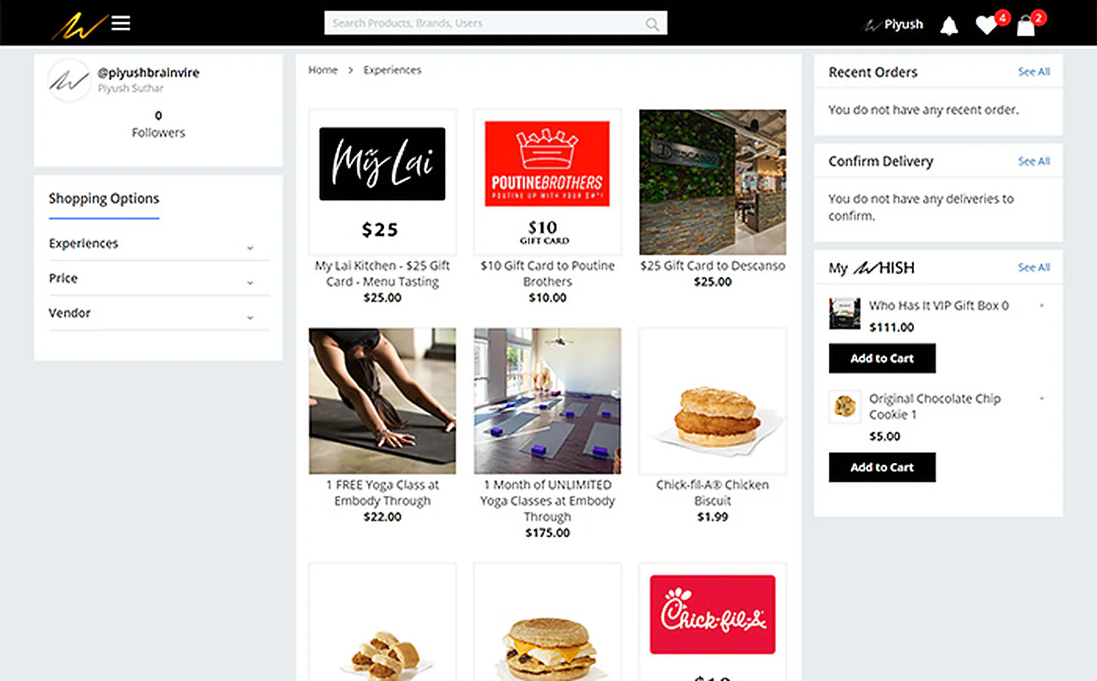 Multi-Company Marketplace delivered interface, screen 1