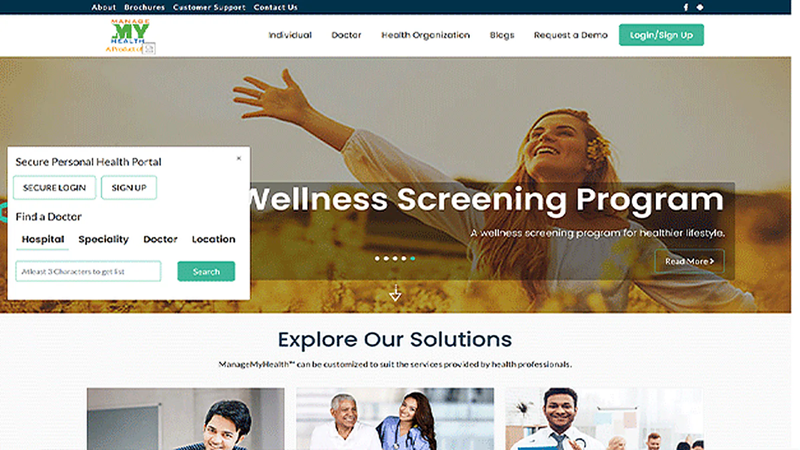 Health Informatics Company delivered interface, screen 2