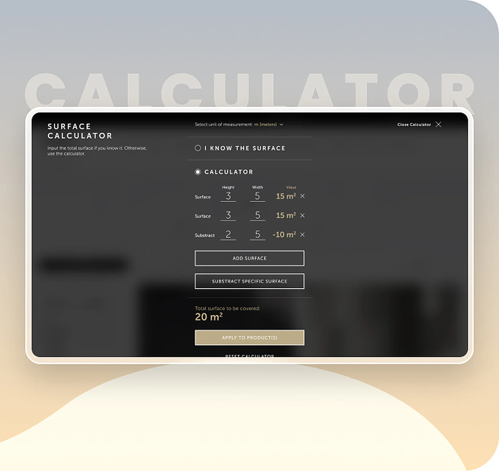 RAK Ceramics Adobe Commerce portal screens showing tile collections, surface area planning and room visualisation