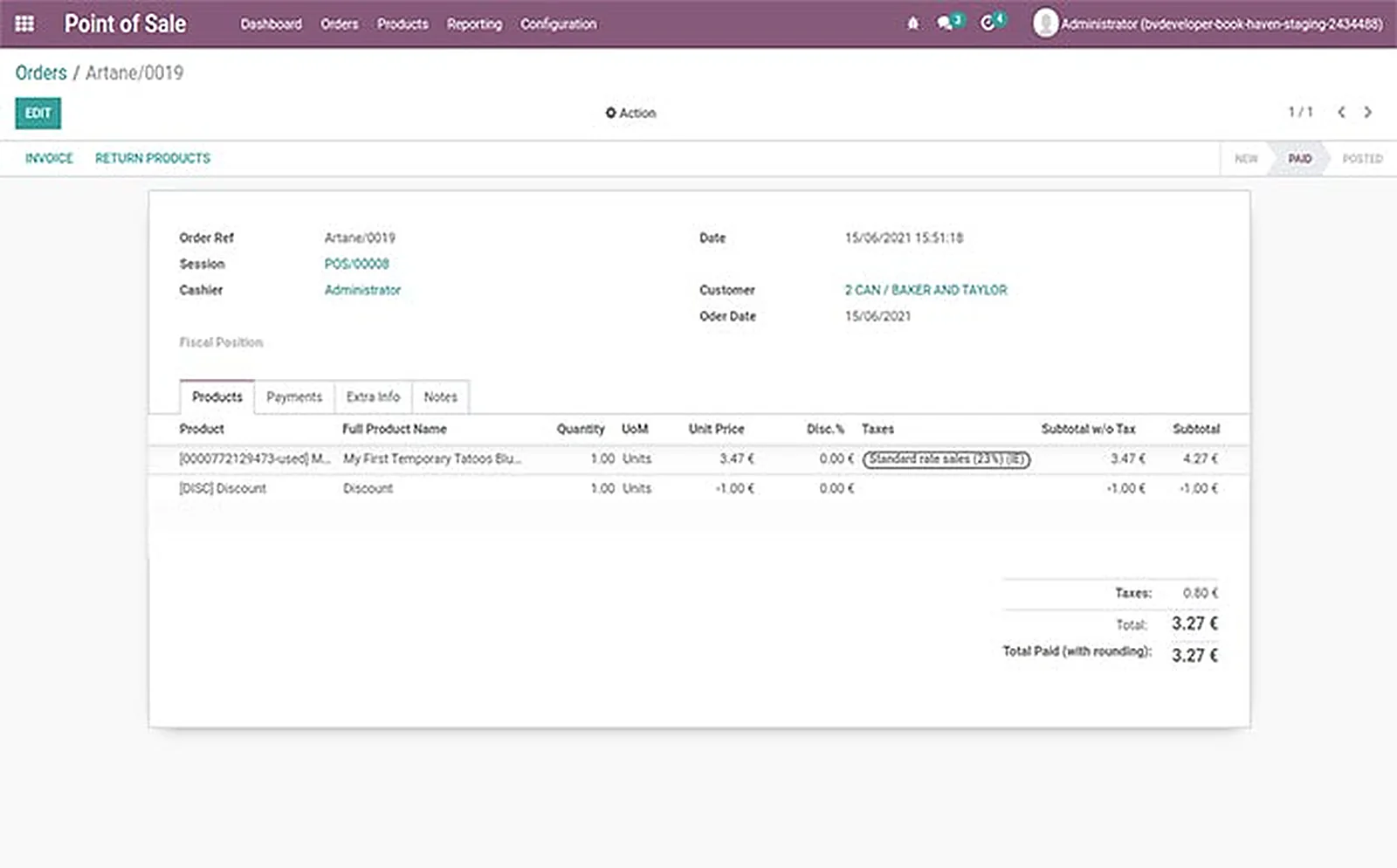 Book Haven delivered interface, screen 1