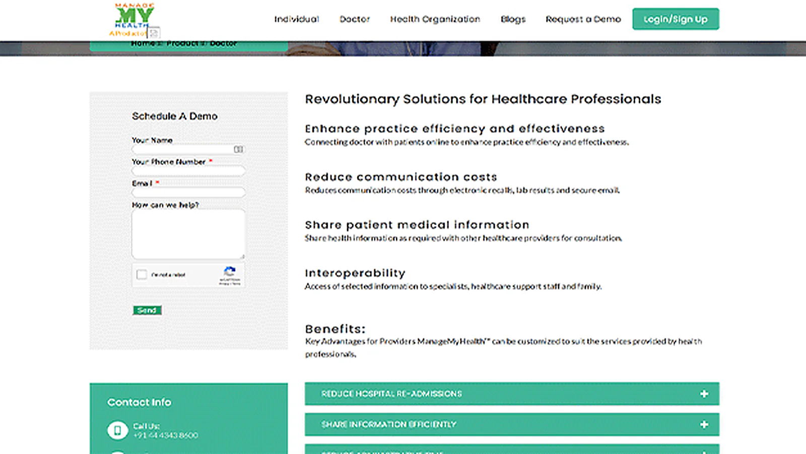 Telemedicine Solutions Provider delivered interface, screen 4