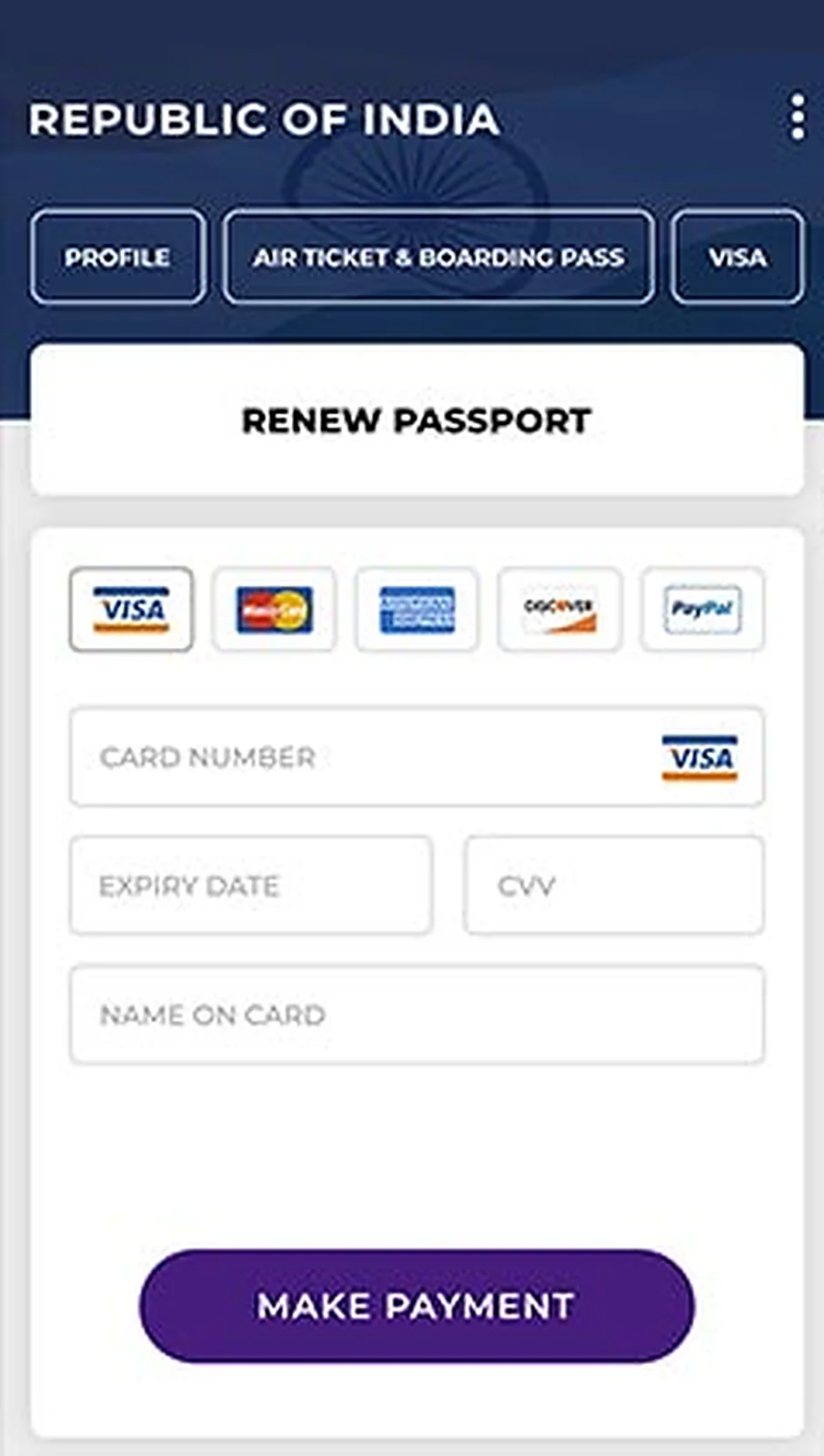 Travel Info App delivered interface, screen 5