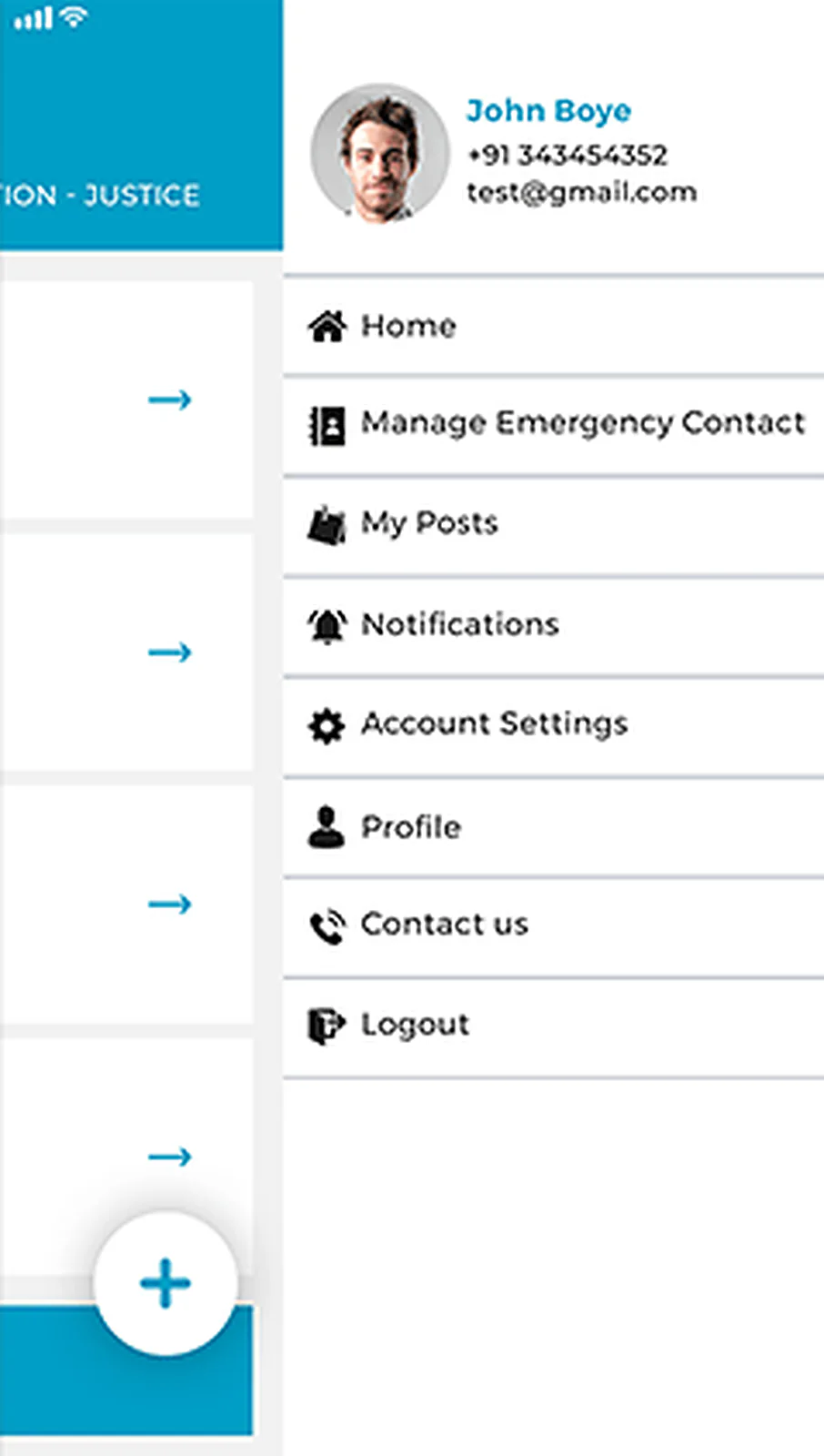 Travel Safety App delivered interface, screen 6