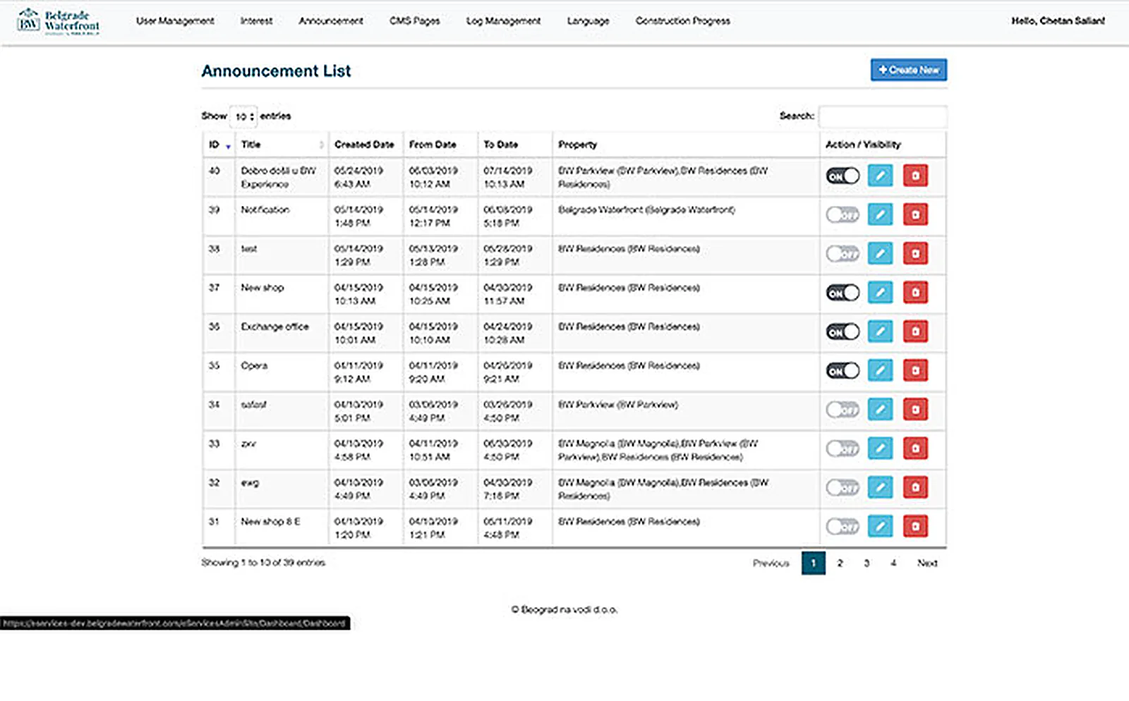 Middle East Real Estate Developer delivered interface, screen 3