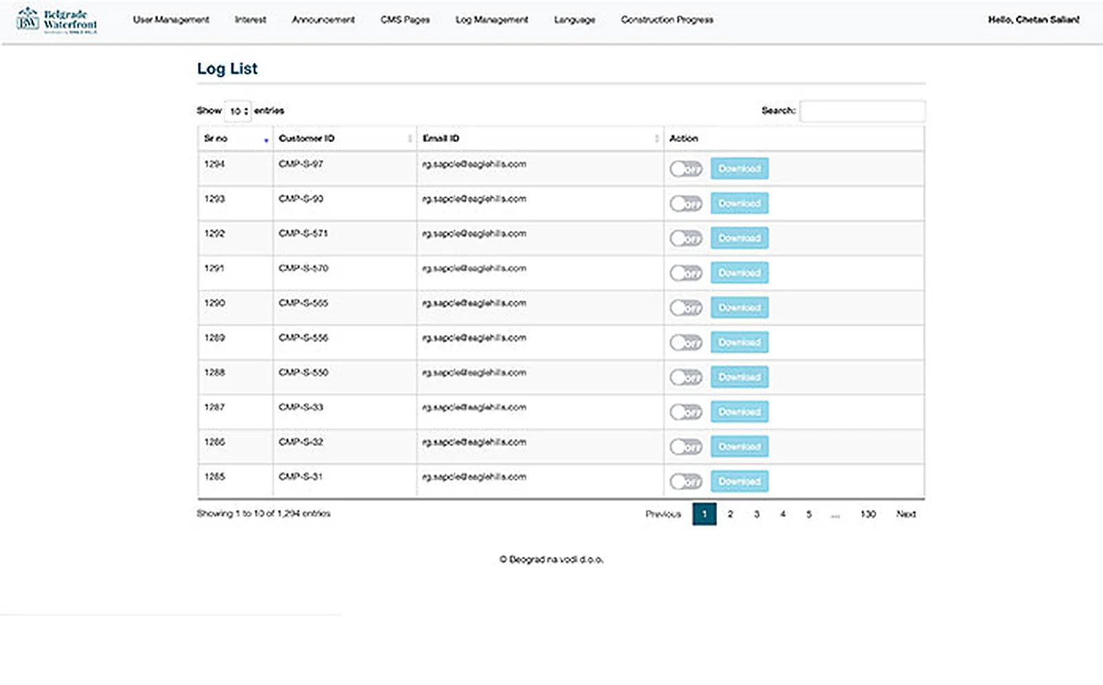 Middle East Real Estate Developer delivered interface, screen 6