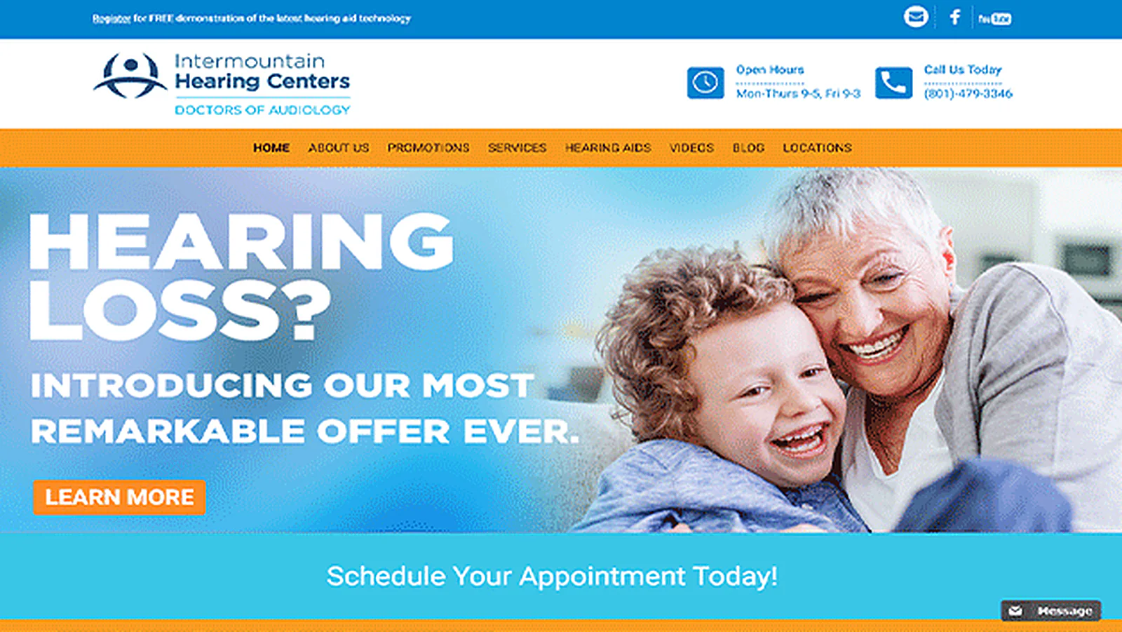 US Audiology Group delivered interface, screen 2