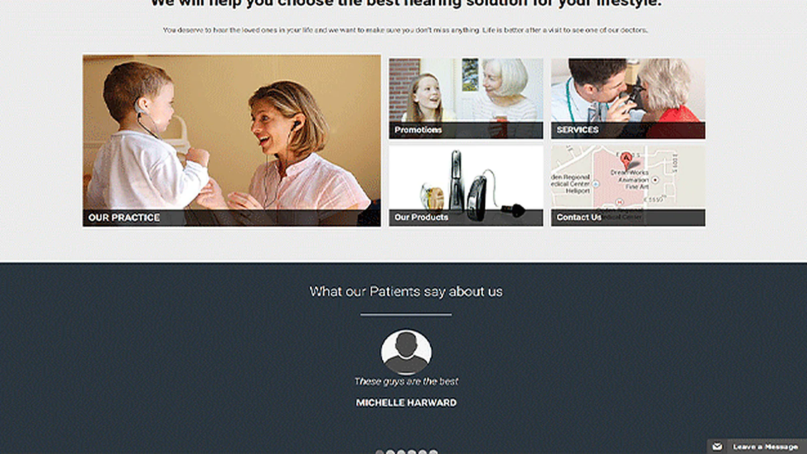 US Audiology Group delivered interface, screen 6