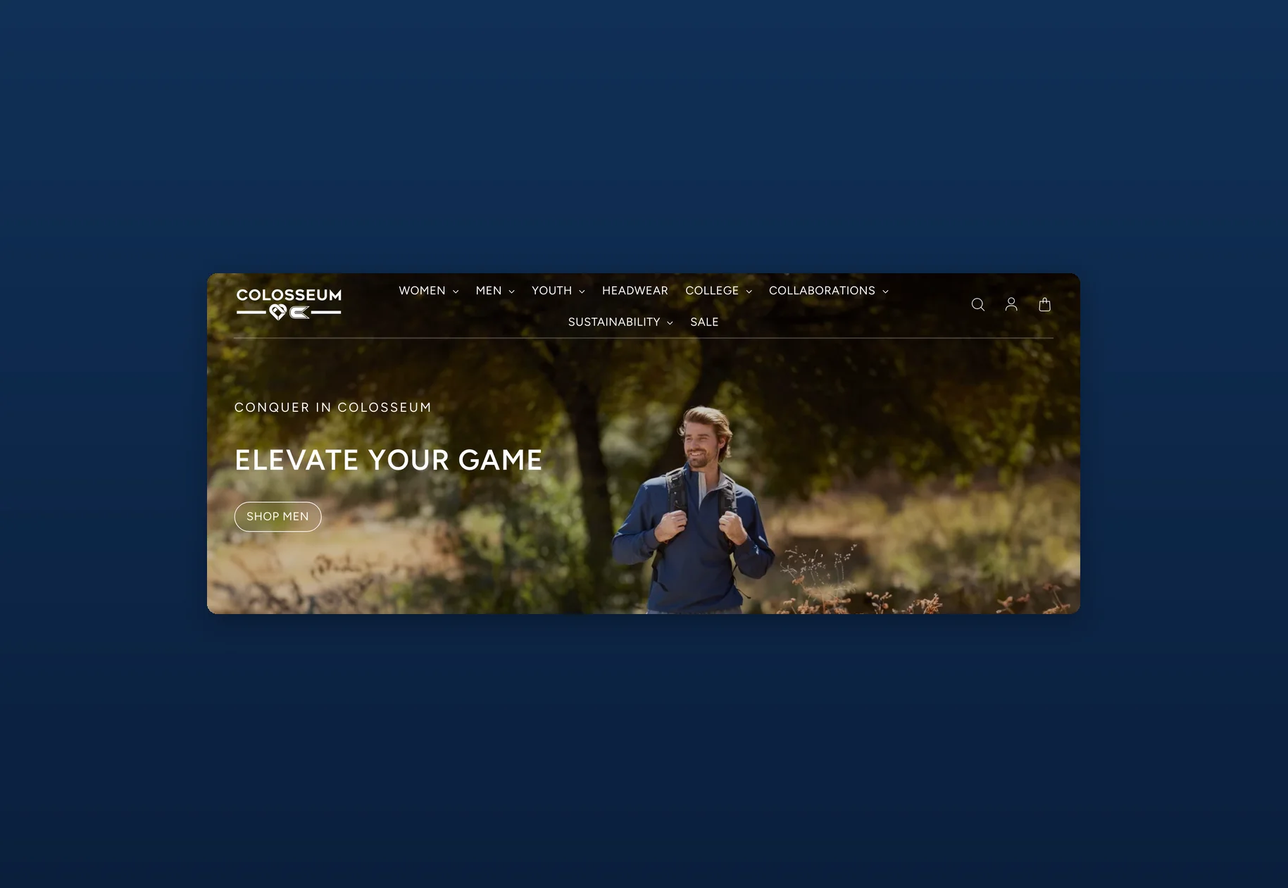 Colosseum Athletics’ own online store, captured from the live site