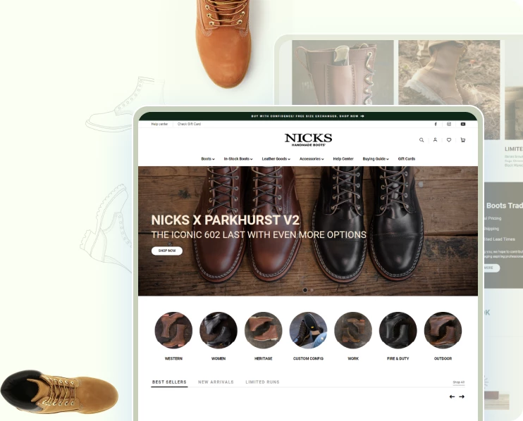 A tailored B2C platform for Nick’s footwear case study