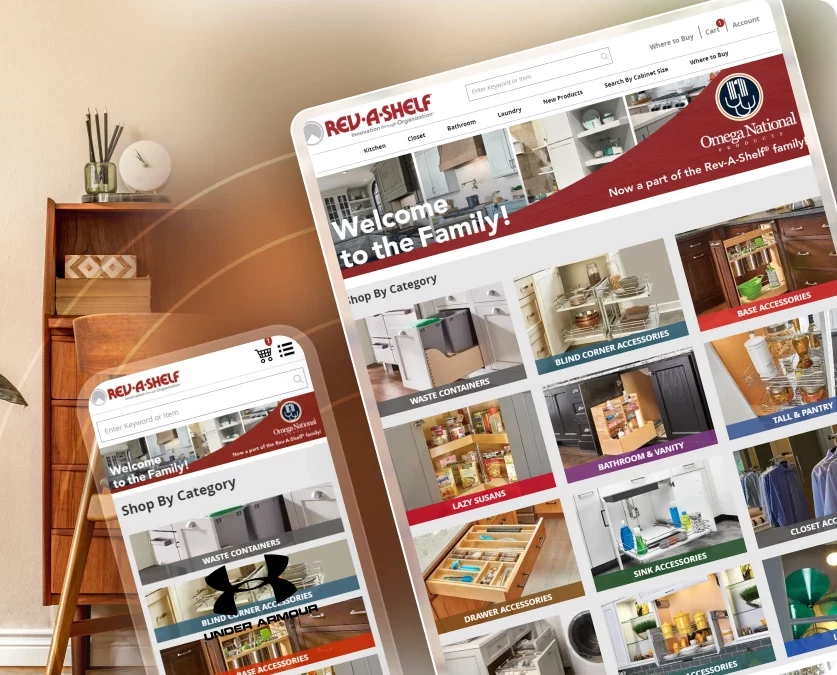 Rev-a-Shelf Adobe Commerce storefront case study, an ecommerce web design company project
