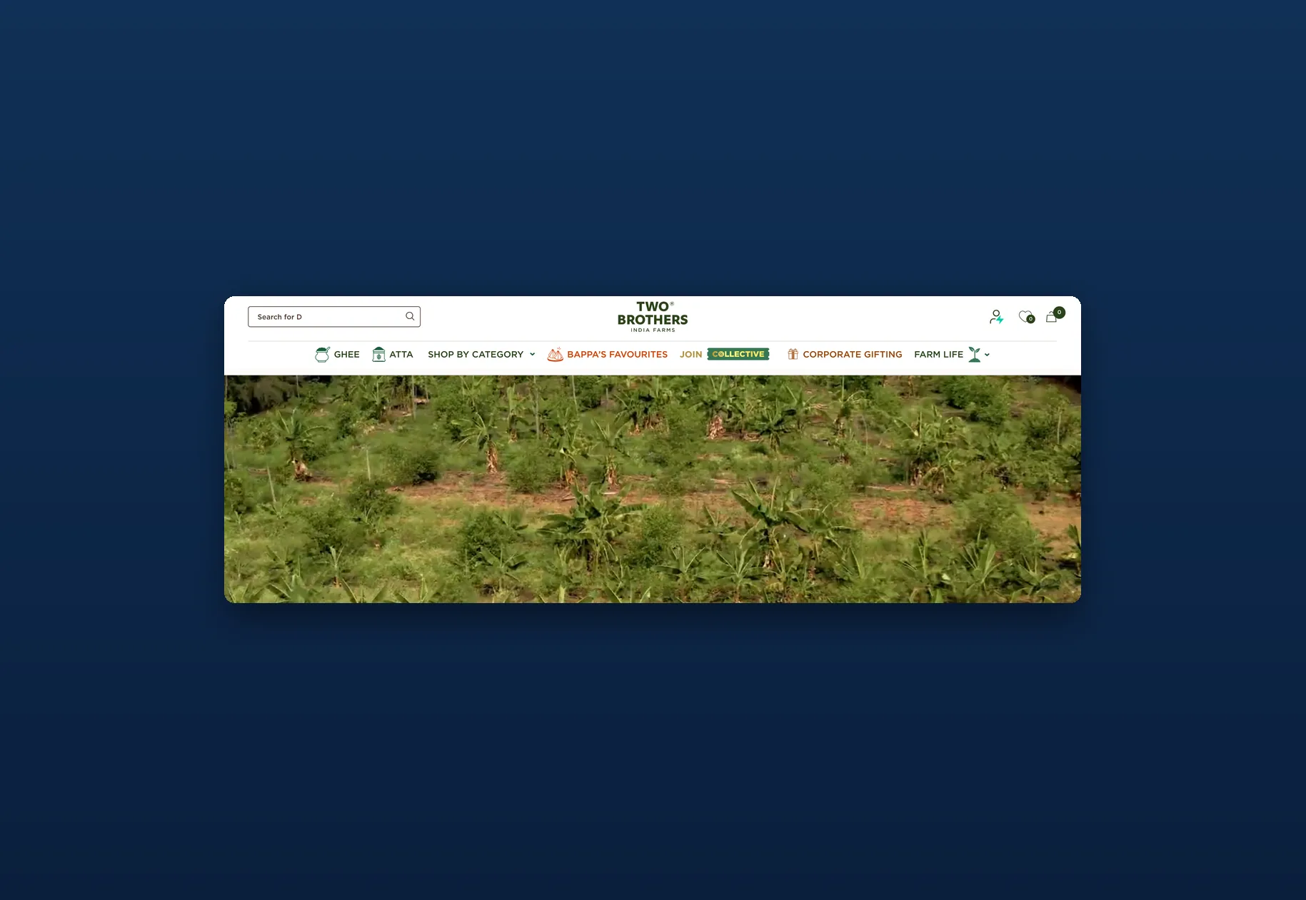 Two Brothers India Farms’ own website, the farm-direct store that sells alongside the Amazon and Flipkart channels