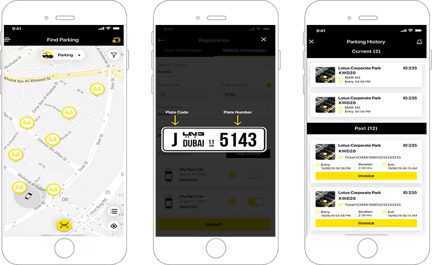 Smart vehicle parking IoT app