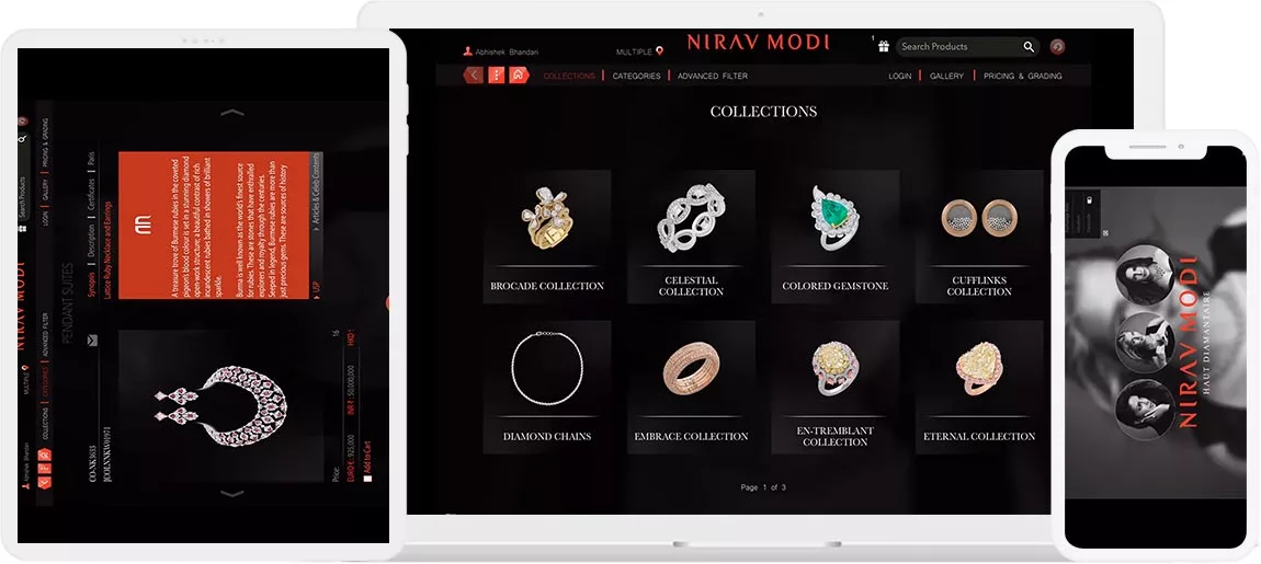 AR jewelry showroom iPad app