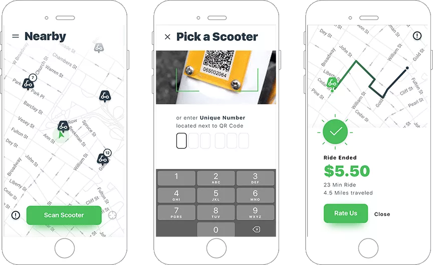 Dockless bike-share IoT app