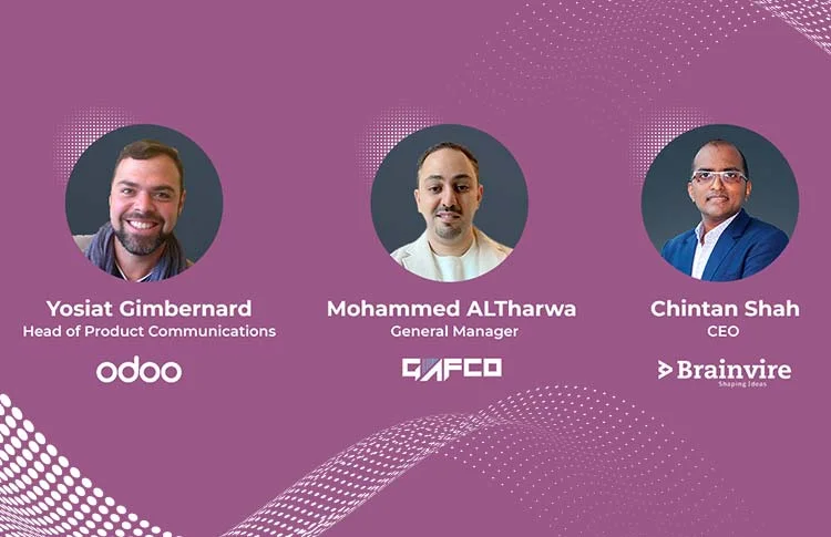 GAFCO, Odoo and Brainvire speakers at Odoo Experience 2021, where the Saudi manufacturer&rsquo;s move from SAP Business One to Odoo was presented