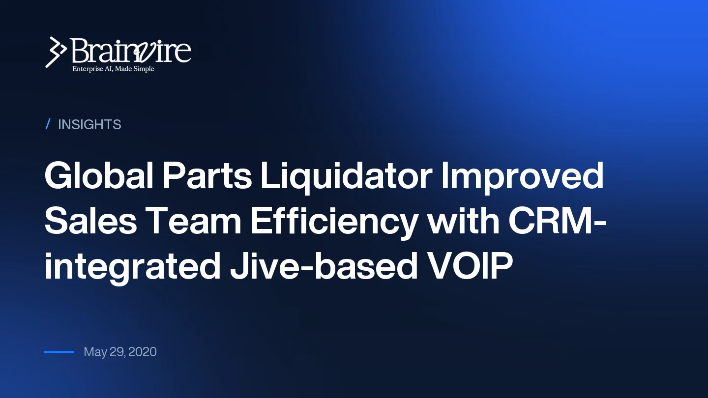 Global Parts Liquidator Improved Sales Team Efficiency with CRM- integrated Jive-based VOIP