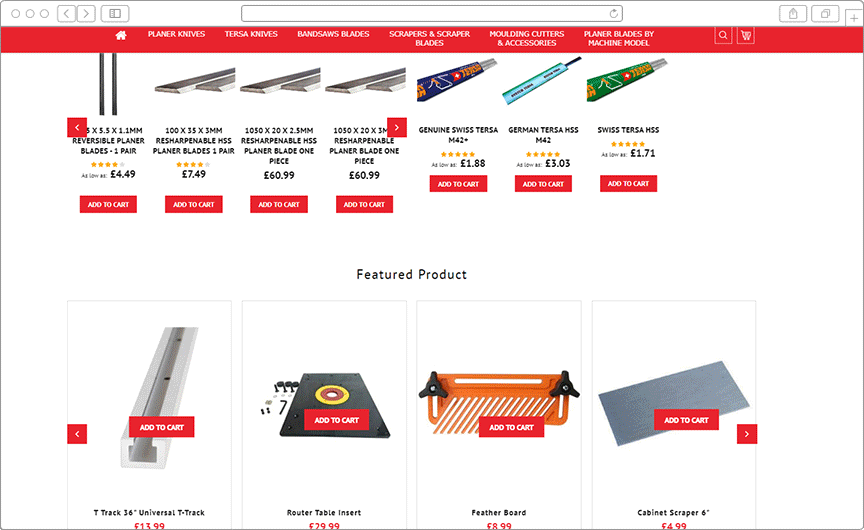 Magento based store for tools and machinery industry