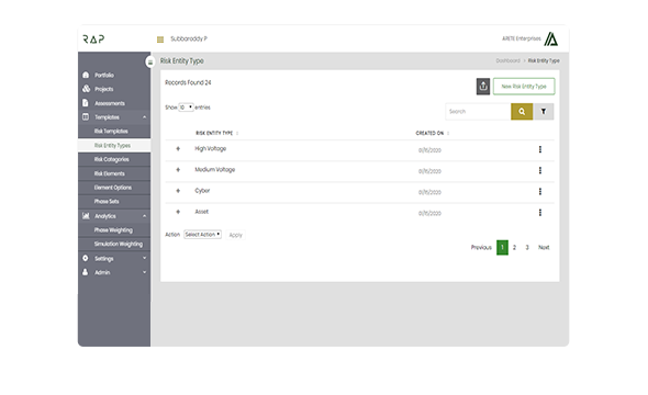 Traditional approach for risk management through Excel