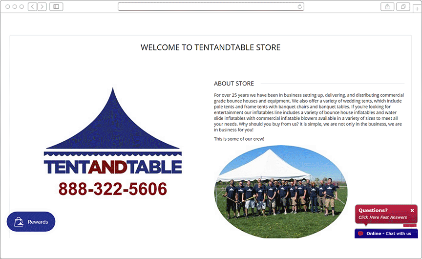 eCommerce &amp; Odoo for US Leading Party Tents Giant