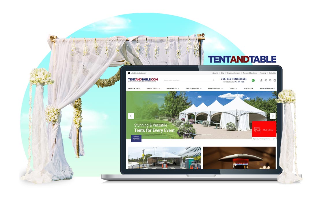 eCommerce Odoo for US Leading Party Tents Giant