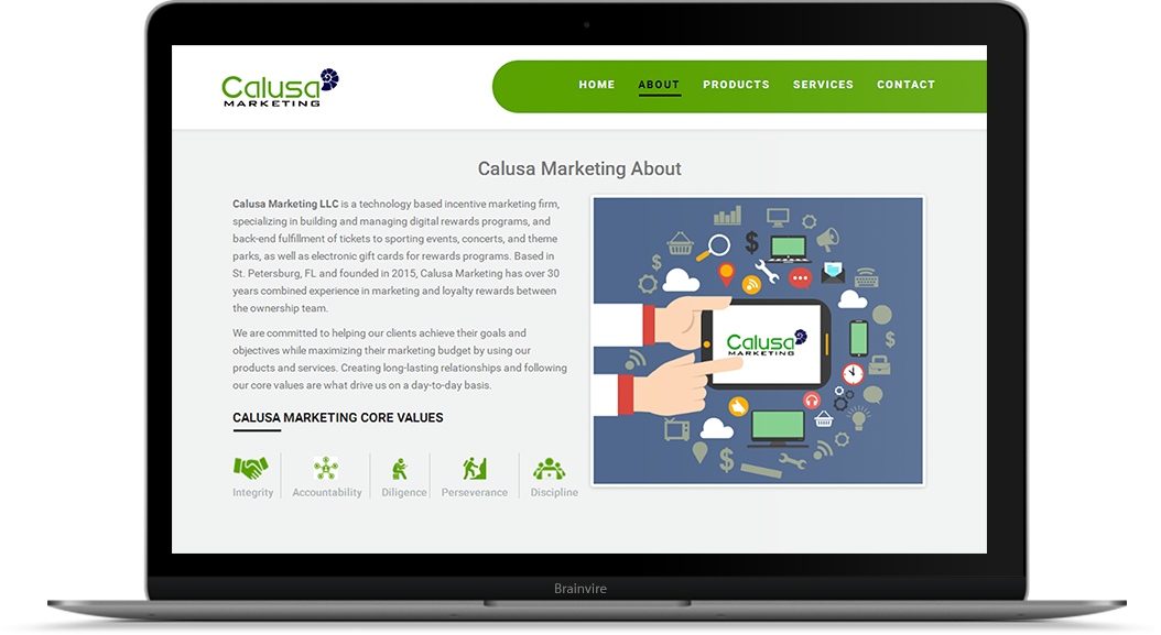 CMS Website for Calusa Marketing