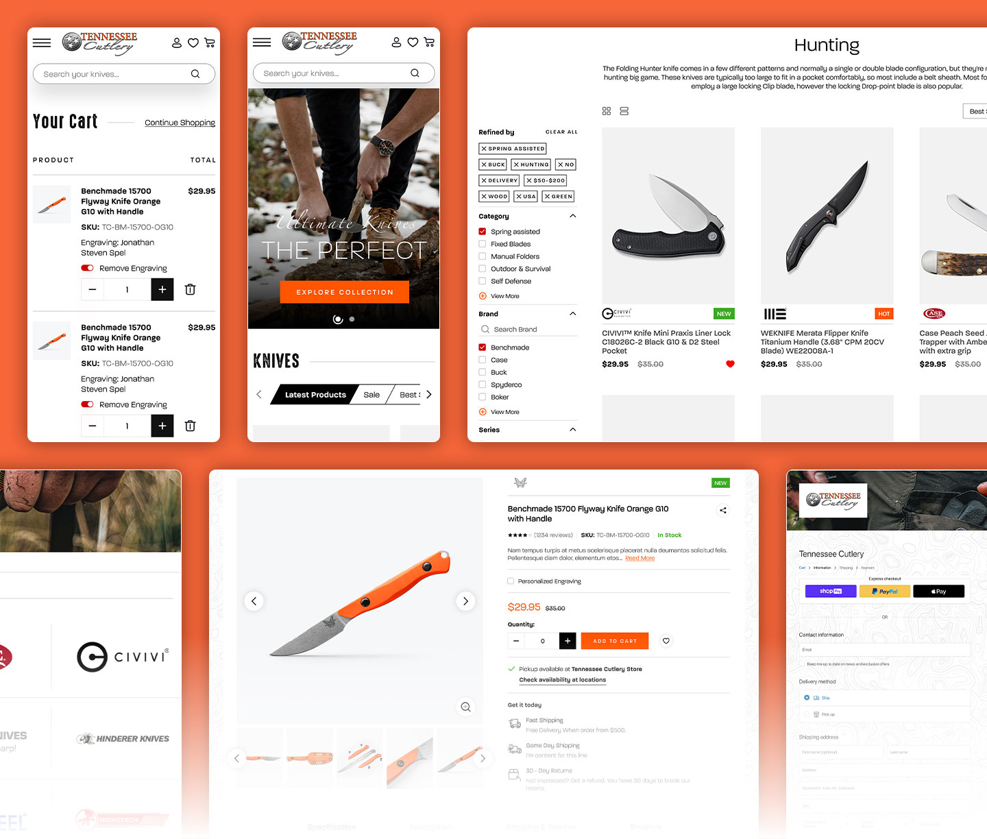 enhanced ui/ux experience for knives supplier
