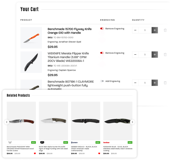 crafted a shopify-powered ecommerce store for streamlined knife supply operations